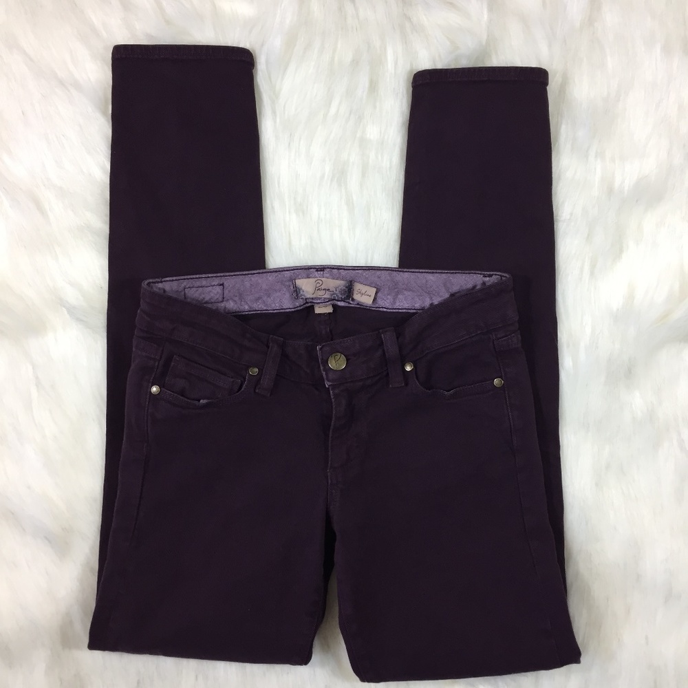 Paige Black Cherry Skinny Ankle Peg Jeans